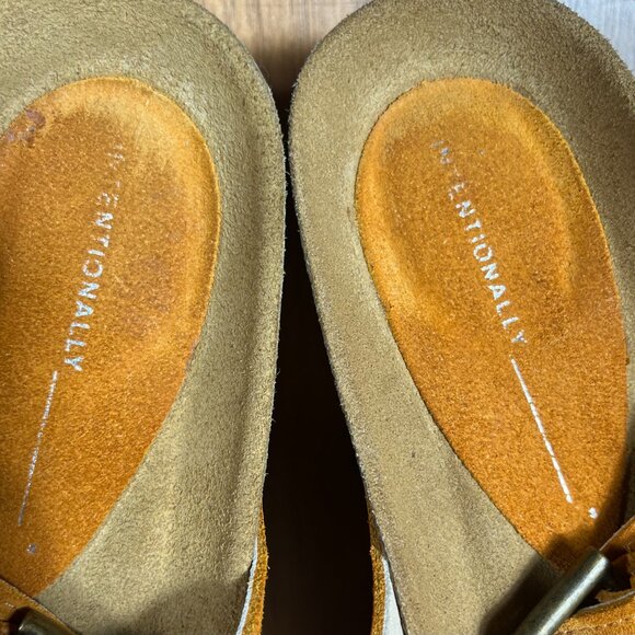 Free People Intentionally Blank Rule Breaker Sandal Marigold Suede 39/8.5 - VGC - Picture 6 of 8